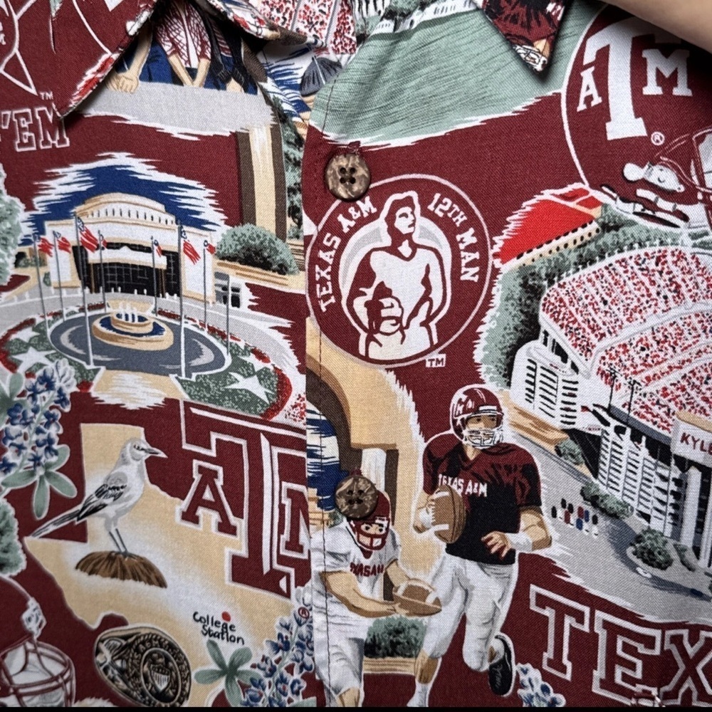 Reyn Spooner Sports Collegiate Texas A&M Button Down SS Shirt Size XXL Vintage - Picture 6 of 9